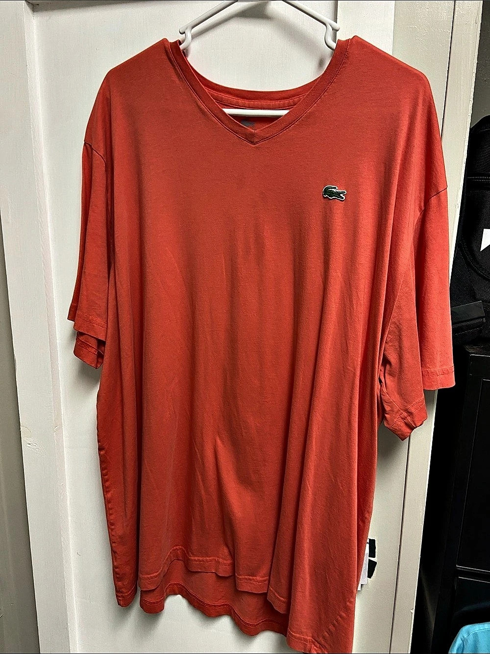 Lacoste Pima Cotton V-Neck T-Shirt Orange 3XL